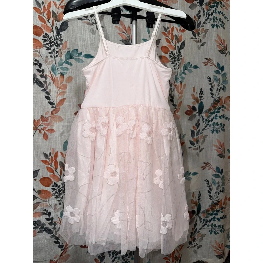 Zenzi Girls Sequin Tank Dress Pink 3D Floral Tulle Special Occasion Size L 10/12
